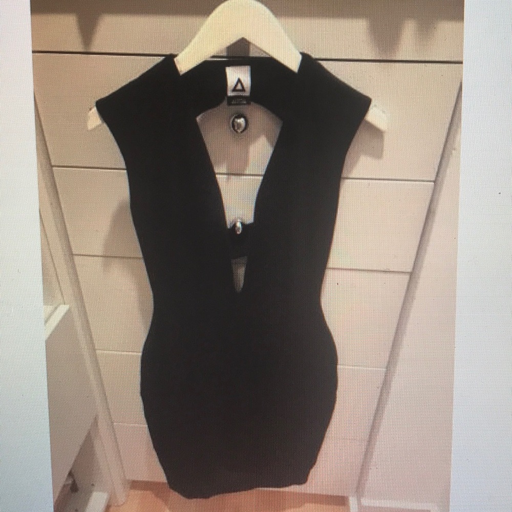 ASOS black plunge cage dress size 10